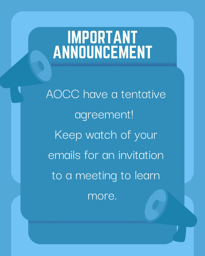 AOCC have a tentative agreement!